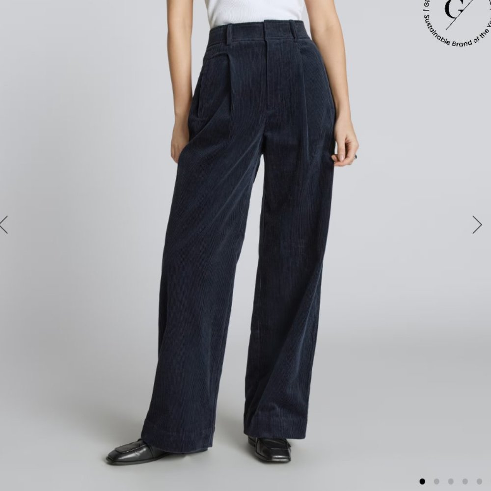 Everlane - The Corduroy Way-High Drape Pant in Navy - Size 4